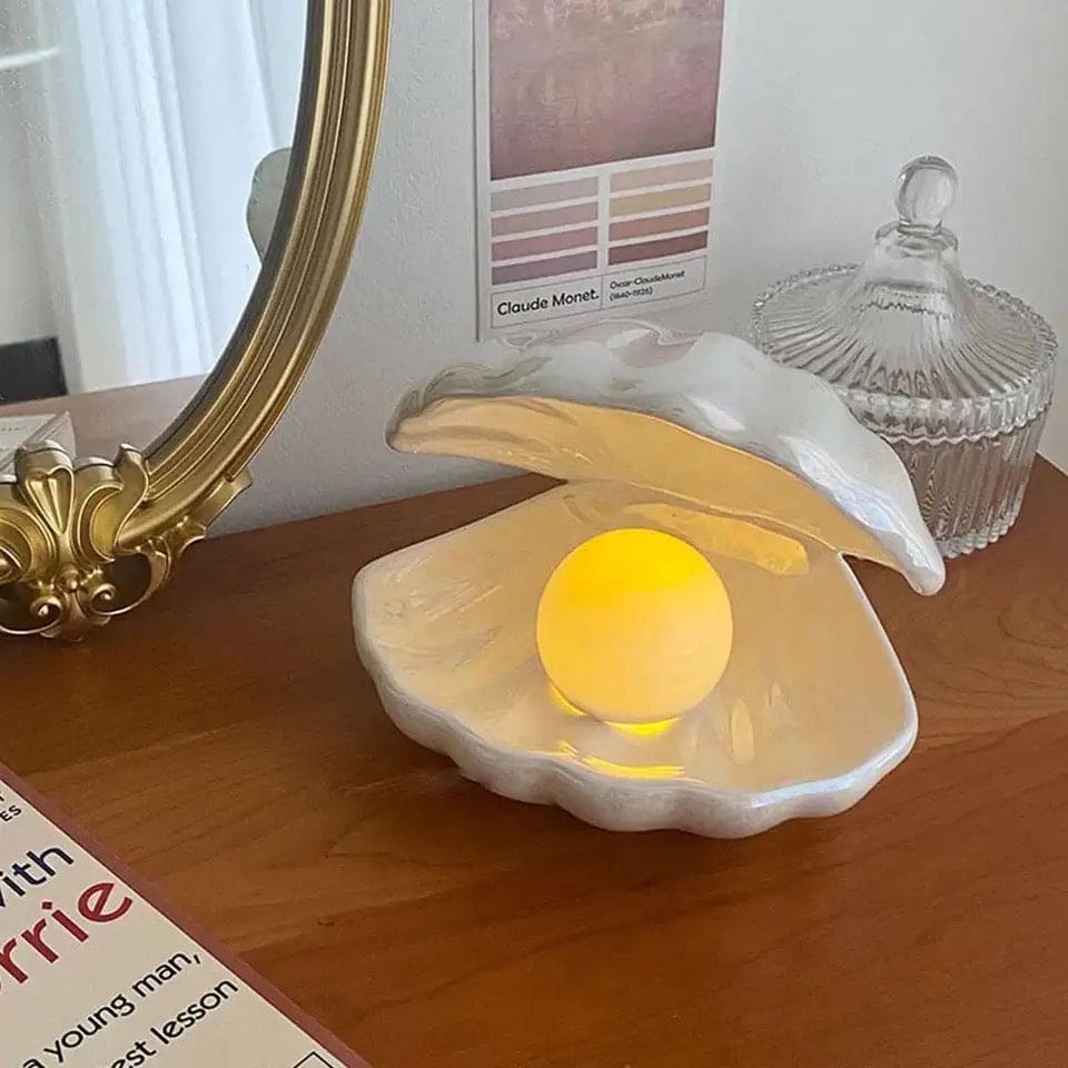 Sea Shell Night Lamp, LED Shell Pearl Lamp, Mermaid Fairy Shell Night Lamp For Bedside, Decorative Pearl Night Ornaments Lamp, LED Portable Bedside Color Changing Clam Shell Lamp, Ceramics Tabletop Light For Room Sea Shell Night Lamp, LED Shell Pearl Lamp, Mermaid Fairy Shell Night Lamp For Bedside, Decorative Pearl Night Ornaments Lamp, LED Portable Bedside Color Changing Clam Shell Lamp, Ceramics Tabletop Light For Room